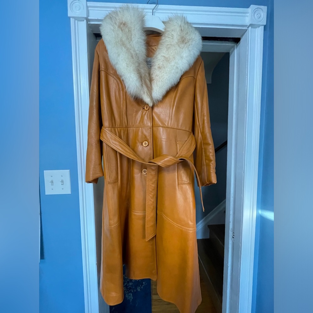 Vintage 1970s Bobby Hull Leatherdown Victoria Leather Coat – Size 14